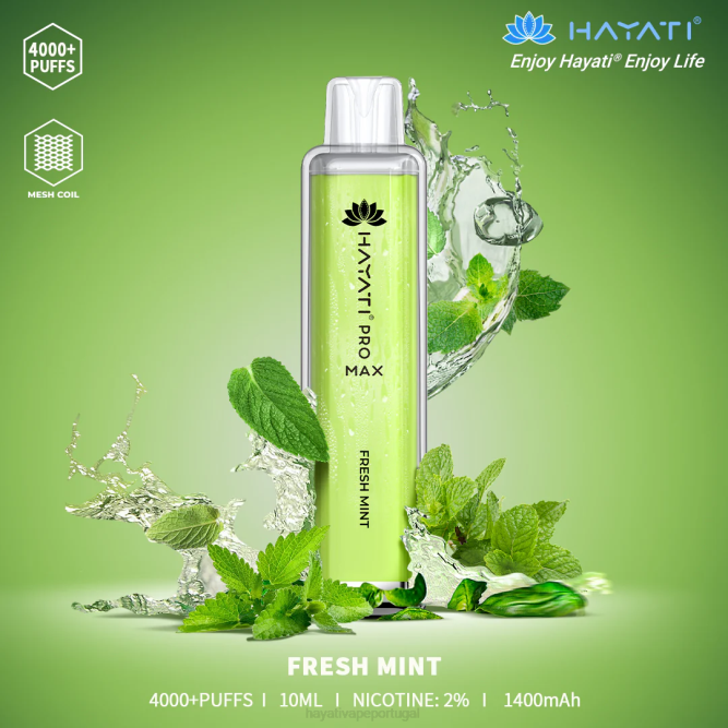 Hayati Pro Max descartável - JR6H104 Hayati Vape Flavours menta fresca