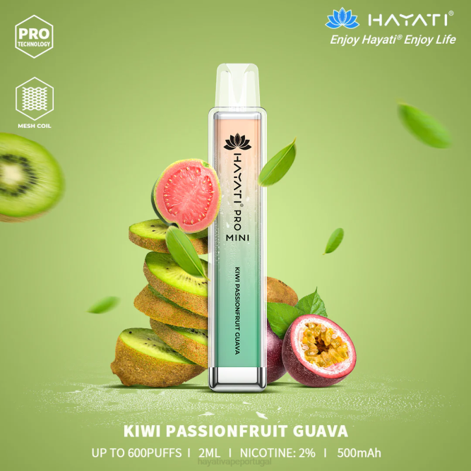 Hayati Pro Mini descartável - JR6H13 Hayati Vape Portugal kiwi maracujá cuava