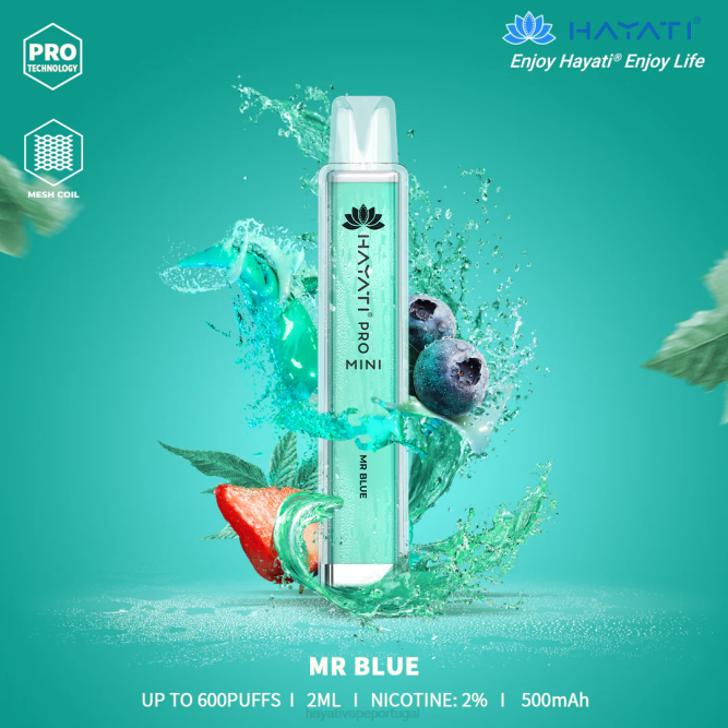 Hayati Pro Mini descartável - JR6H16 Hayati Flavour List senhor azul
