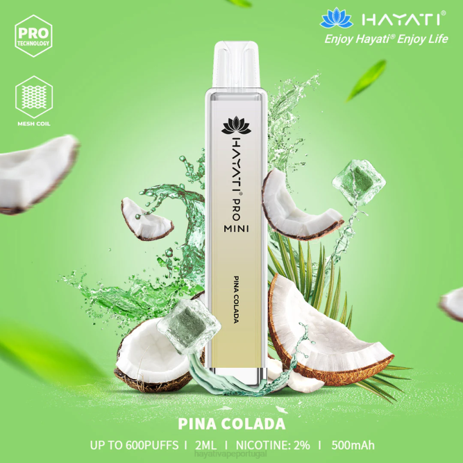 Hayati Pro Mini descartável - JR6H29 Hayati Vape Review piña colada