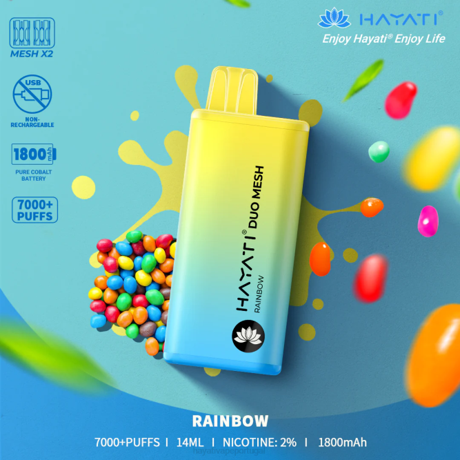 Hayati Duo Mesh descartável - JR6H176 Hayati Flavour List arco-íris