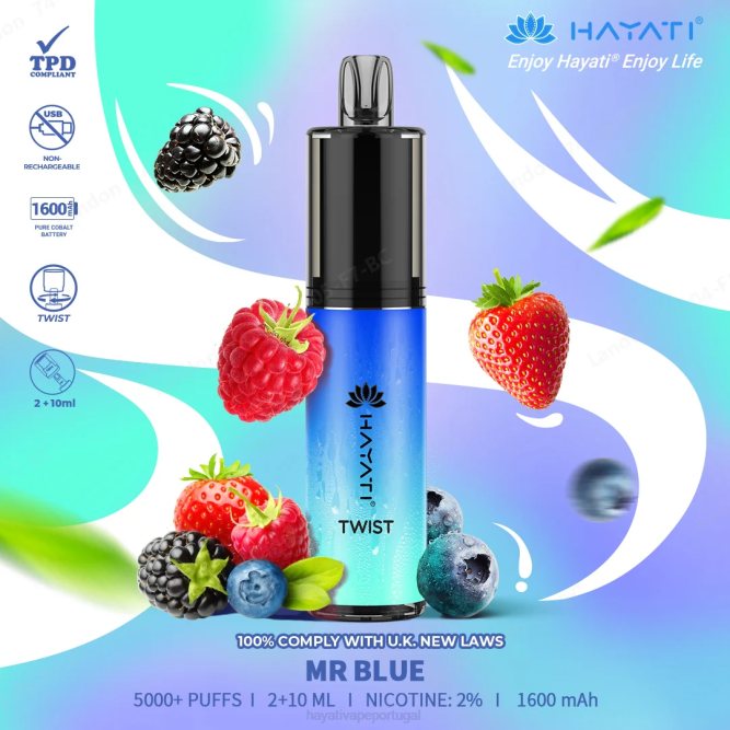 Hayati Twist descartável - JR6H77 Hayati Flavour Vapes senhor azul