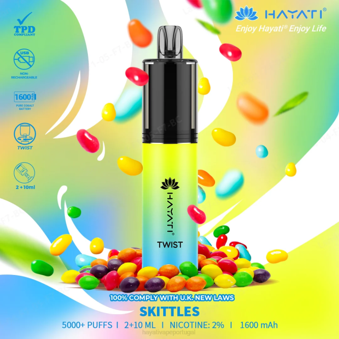 Hayati Twist descartável - JR6H80 Hayati Vape Shop skittles