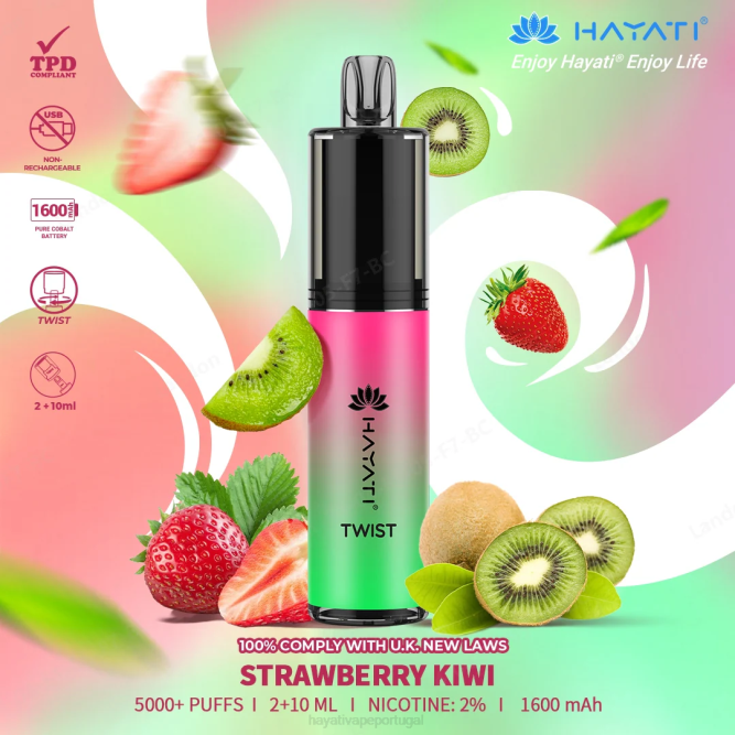 Hayati Twist descartável - JR6H83 Hayati Vape Portugal kiwi morango