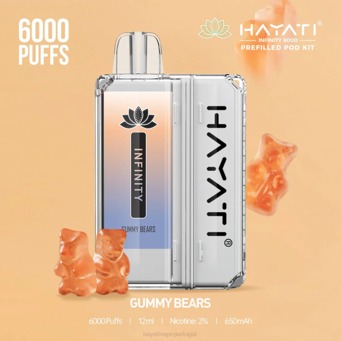 Hayati Infinity 6.000 kits de cápsulas - JR6H151 Hayati Lisbon ursinhos de goma
