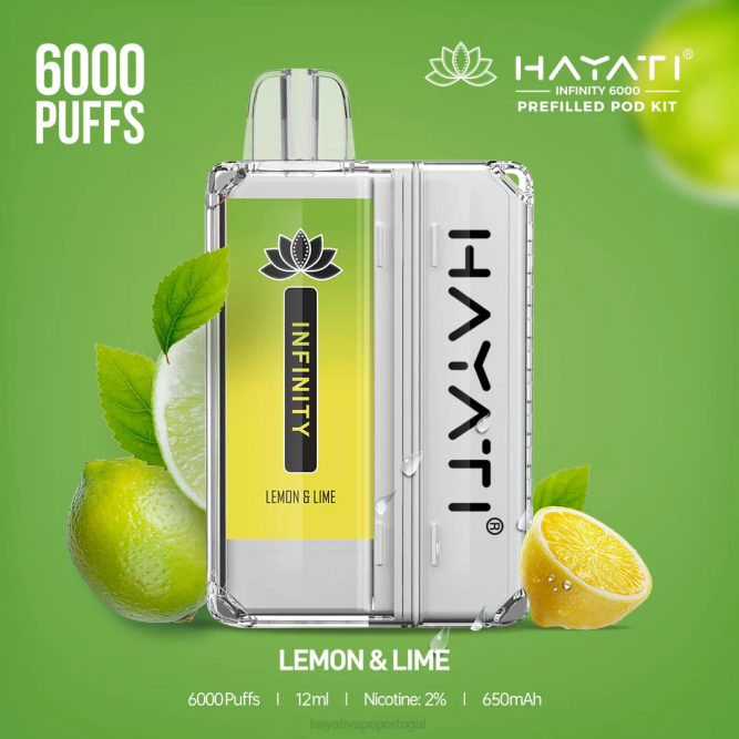 Hayati Infinity 6.000 kits de cápsulas - JR6H153 Hayati Vape Portugal limão