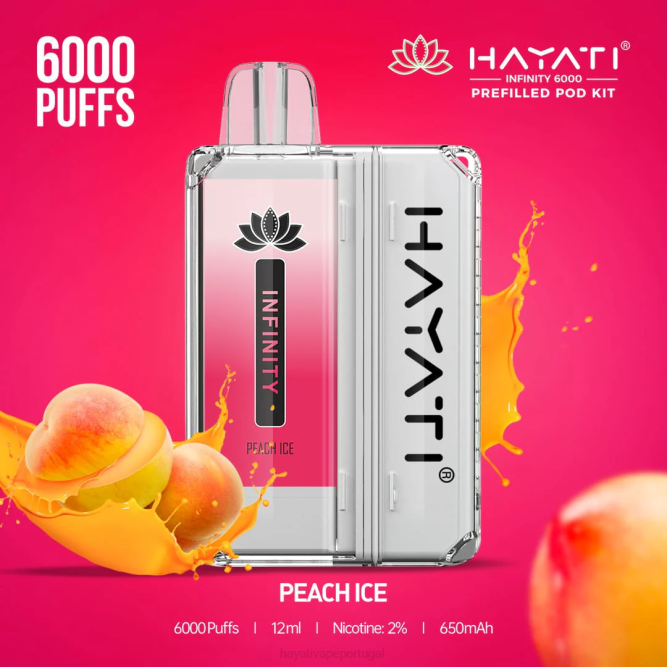 Hayati Infinity 6.000 kits de cápsulas - JR6H155 Hayati Flavours Portugal gelo de pêssego