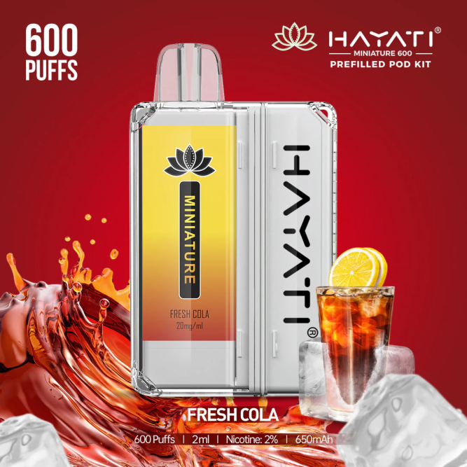 Hayati Miniature 600 kits de cápsulas - JR6H35 Hayati Flavours Portugal cola fresca