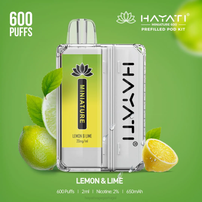 Hayati Miniature 600 kits de cápsulas - JR6H39 Hayati Vape Review limão