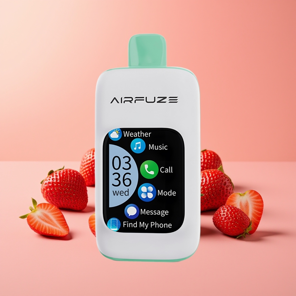 AirFuze Smart 30000 Puffs Disposable Pod Morango Verão Tela Tátil 5% Nicotina AirFuze Smart 30000 Puffs Disposable Pod Morango Verão Tela Tátil 5% Nicotina