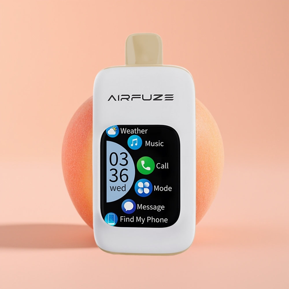 AirFuze Smart 30000 Puffs Disposable Pod - Pêssego Suculento, 5%, 900mAh, Tipo-C AirFuze Smart 30000 Puffs Disposable Pod - Pêssego Suculento, 5%, 900mAh, Tipo-C