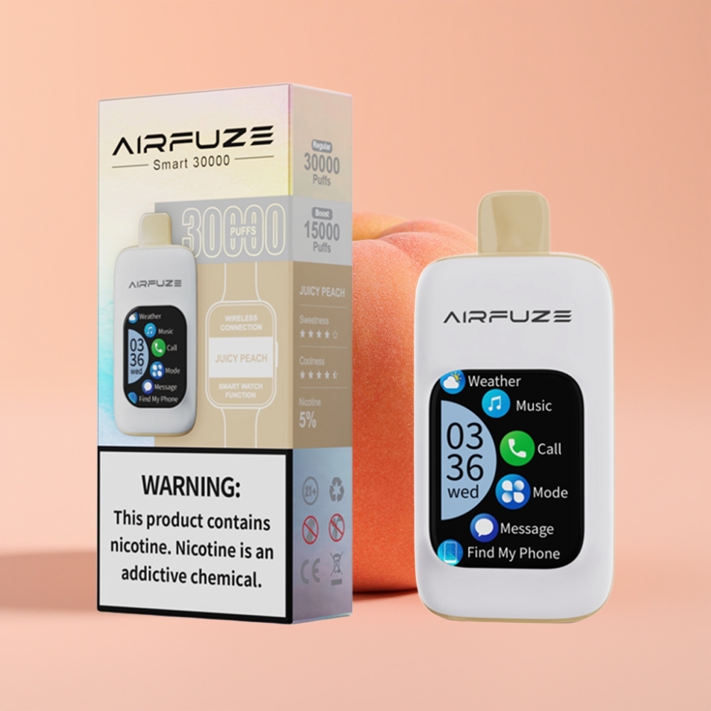 AirFuze Smart 30000 Puffs Disposable Pod - Pêssego Suculento, 5%, 900mAh, Tipo-C
