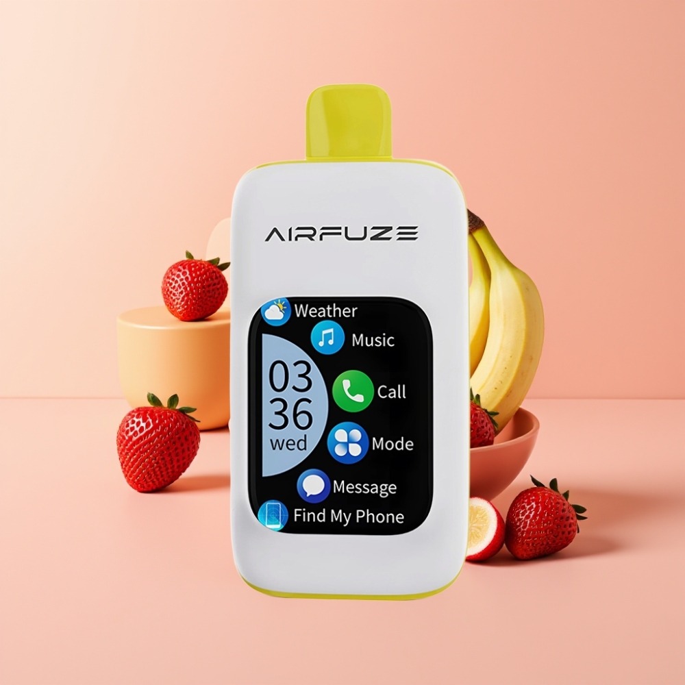 AirFuze Smart Pro 40000 Puffs Morango Banana 20ml 900mAh Recarregável 2% 5% Nicotina AirFuze Smart Pro 40000 Puffs Morango Banana 20ml 900mAh Recarregável 2% 5% Nicotina